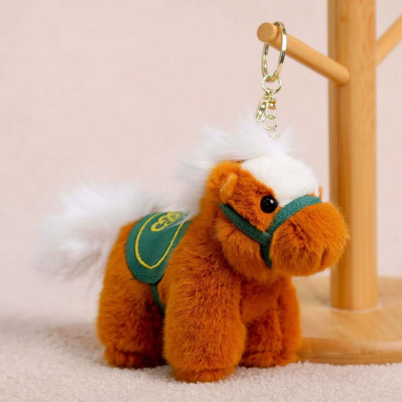 1Pc Horse Keychain New Year Packaging Decoration Festival Gift Ornament Cartoon Pendant Plush Keychain Car Keychain