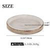 Hanobe Wood Decorative Tray Round White Washed Bead Tray for Coffee Table Rustic Wooden Trays Decor Farmhouse Kitchen Counter
