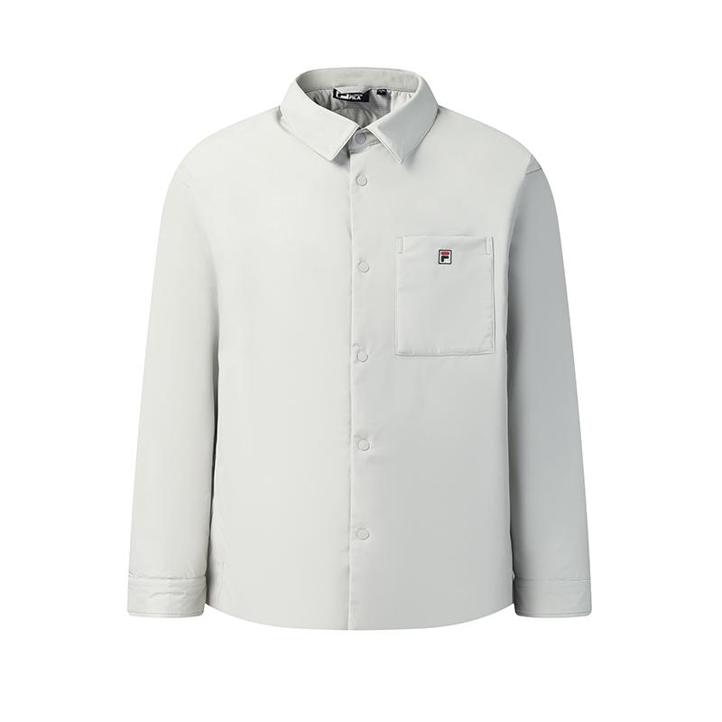 Fila Heritage Fashion Classic Simple Casual Comfortable Versatile Warm Duck Down Thin Shirt Down Jacket Men Jacket Gray F11M548907FLY