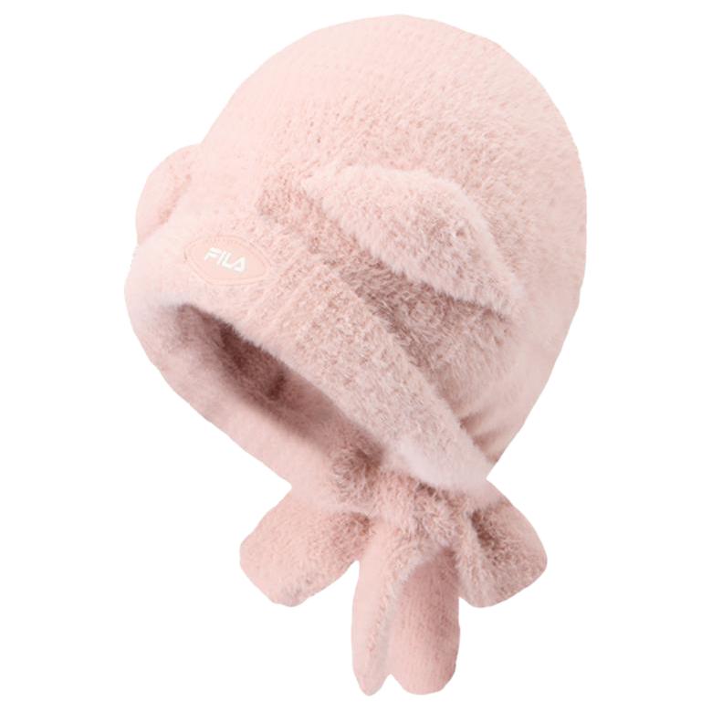 

FILA Cute Bear Warm Design Nylon Plush Hat Kids hats Clay-Pink K17B541211 XL