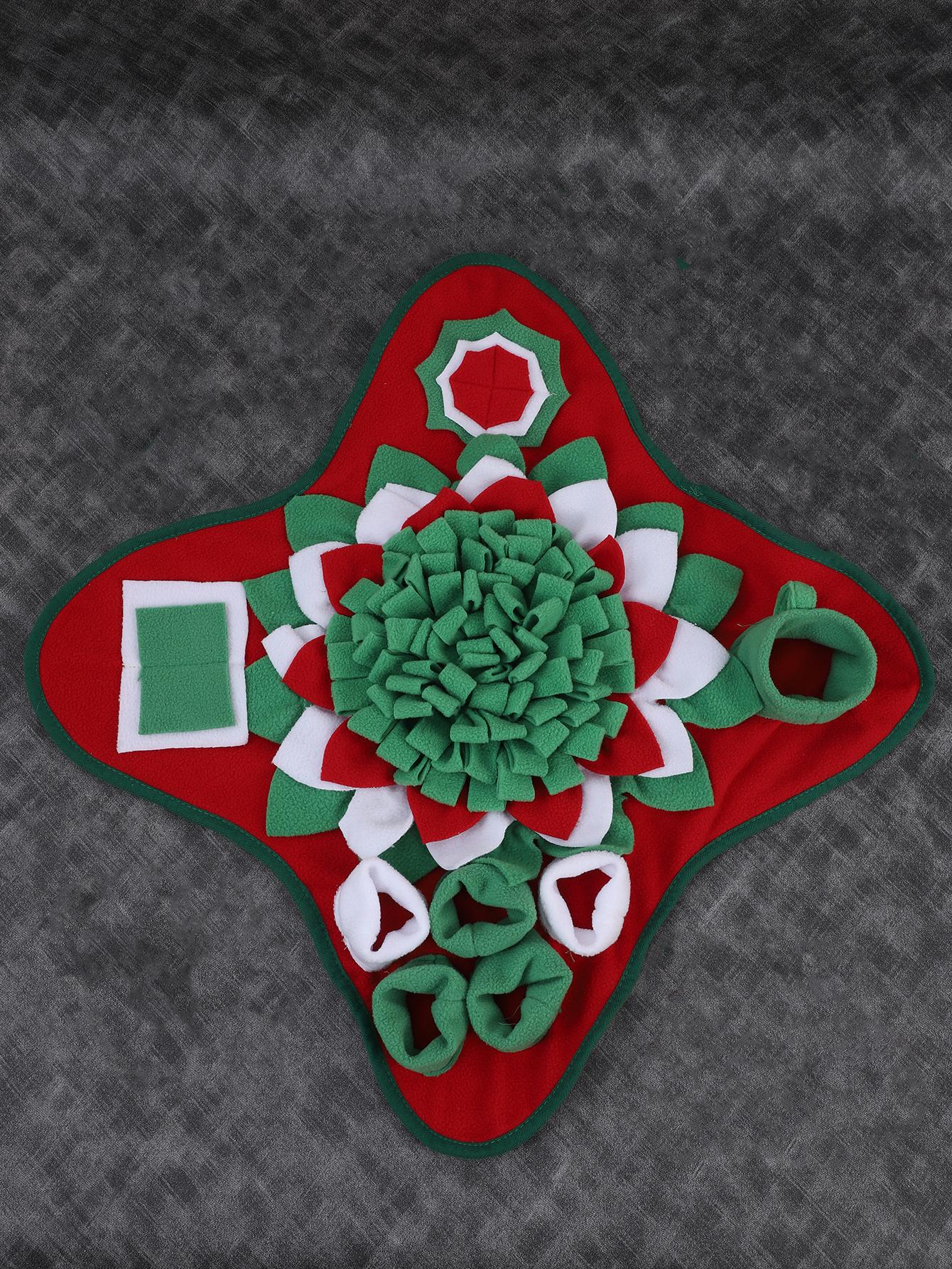 

Рождественский коврик для обнюхивания собак, коврик для шерсти в носу, коврик для кормления домашних животных, коврик для запаха, нескользящий, прочный, духовная стимуляция и медленное кормление красный