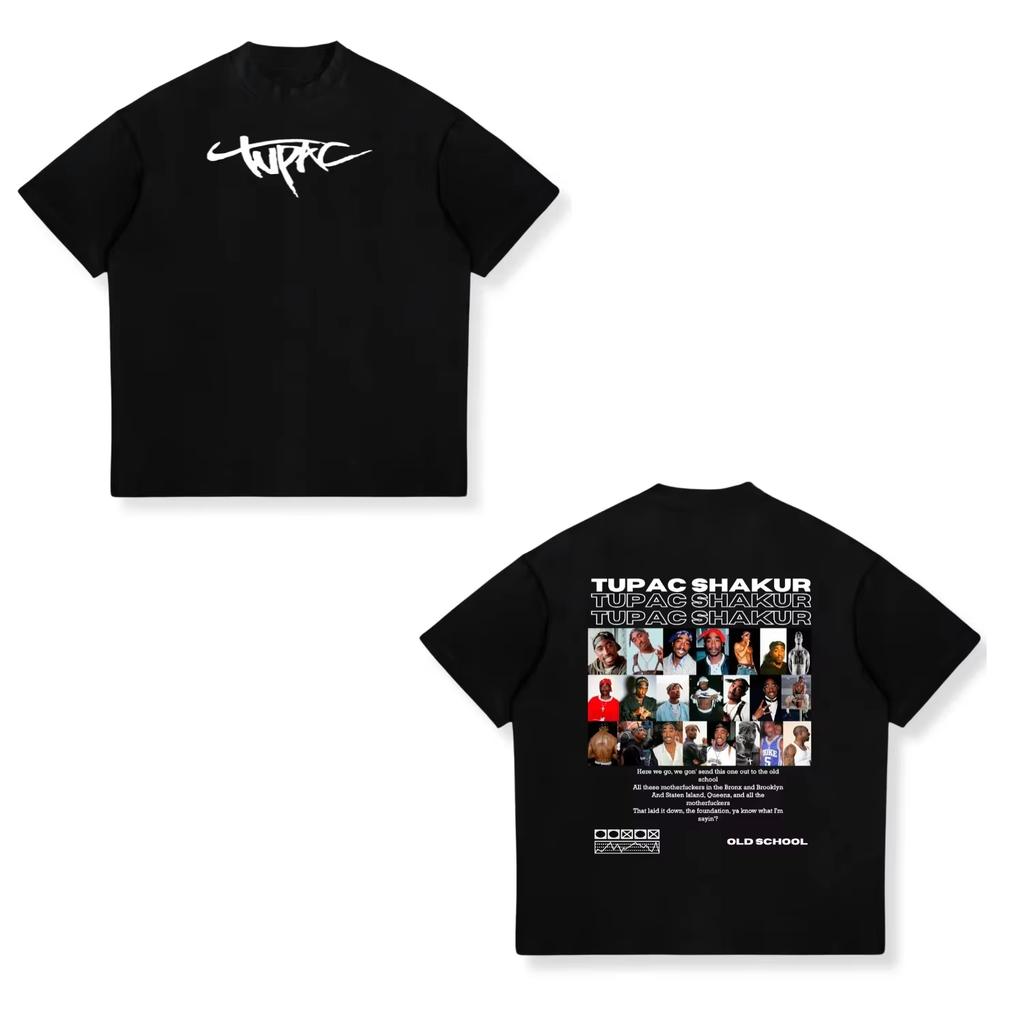T-shirt Casual Manches Courtes Enfant Y2K Imprimé Graphique 2pac 2026 Nouvelle Collection Été Étoile Rapper Tupac Streetwear