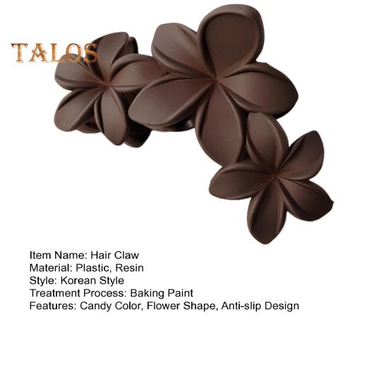 Women Plastic Hair Claw Flower Shape Candy Color Hair Clip Anti-slip Design Strong Grip Hair Claw Back Head Hair Clip Headwear