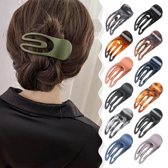 French Style Hair Claw Hollow U-shaped Strong Grip Women Hair Clip Curved Ponytail Holder Hair Styling Tool