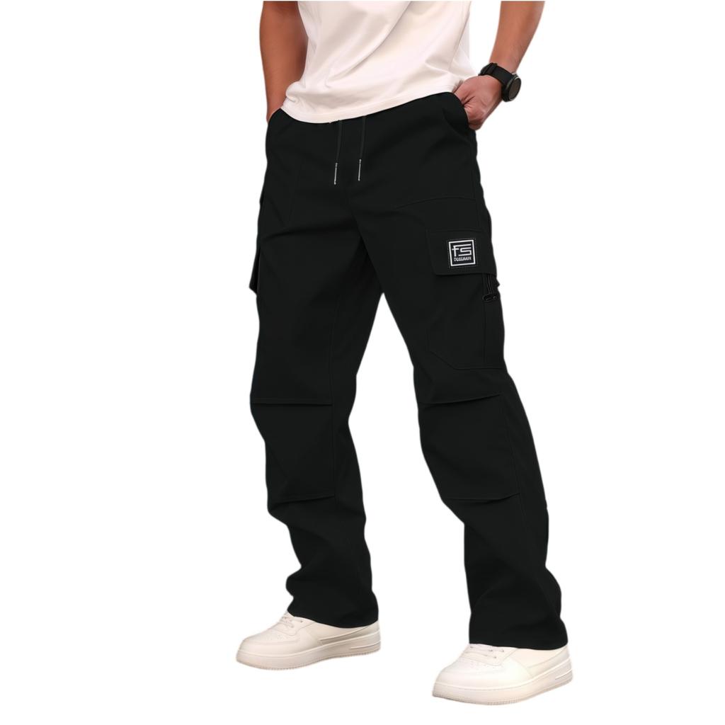 Men's Stylish Casual Loose Straight-leg Trousers - Men's Multi-pocket Work Pants
