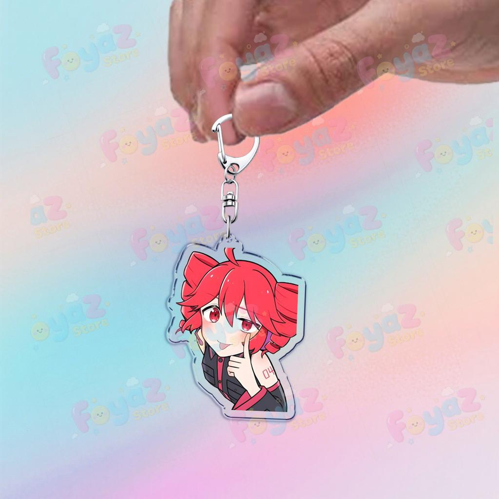 Cute Anime Girl Kasane Teto Keychain Accessories Bag Kawaii Manga Key Ring Chains Jewelry Fans Friends Birthday Gifts