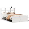 Solid Wood Bed with Shelf Without Mattress White 160 x 200 cm Pine