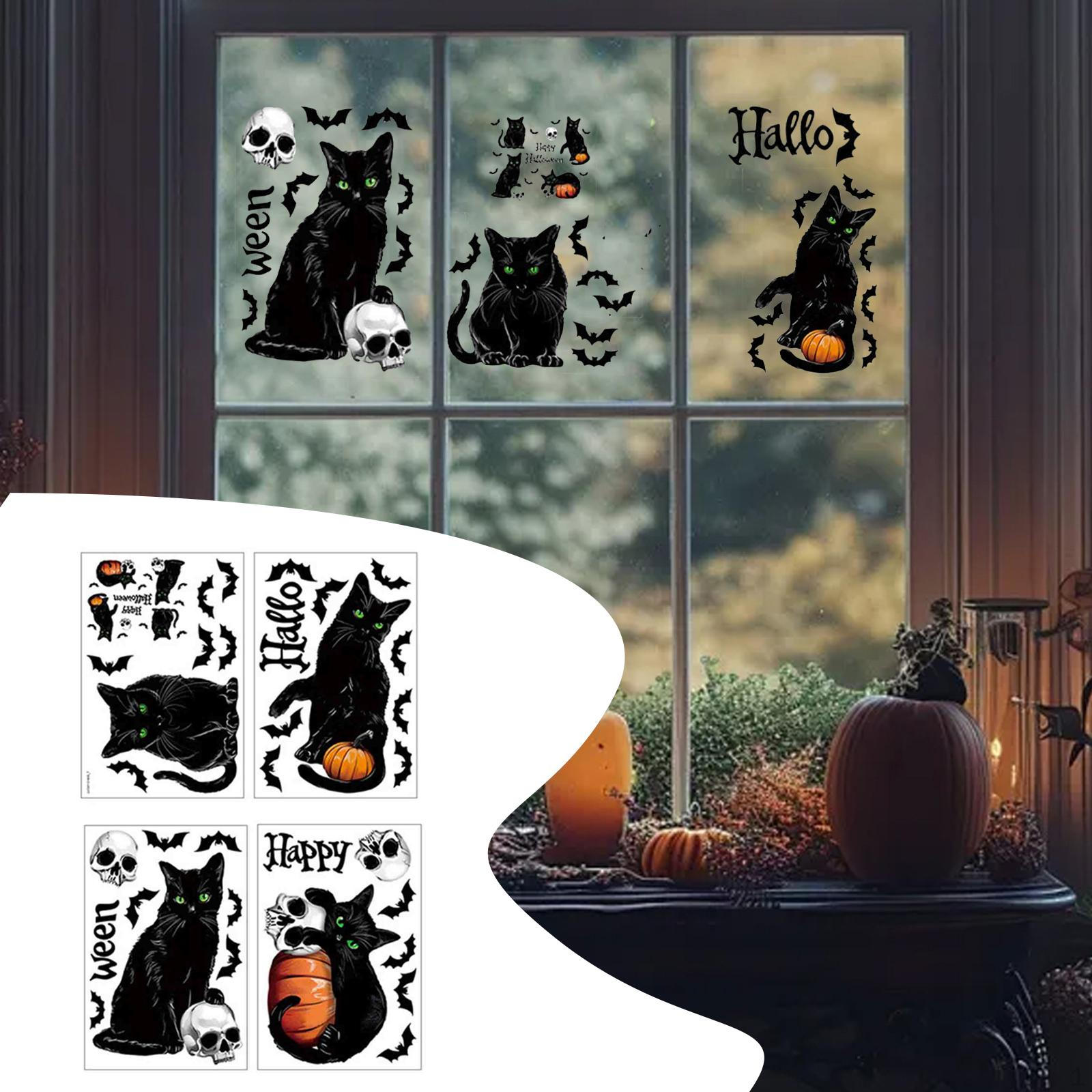 

Наклейки на окна на Хэллоуин, декоративные стикеры для детской комнаты 20cmx30cmx0.1cm_Style C 4PCS