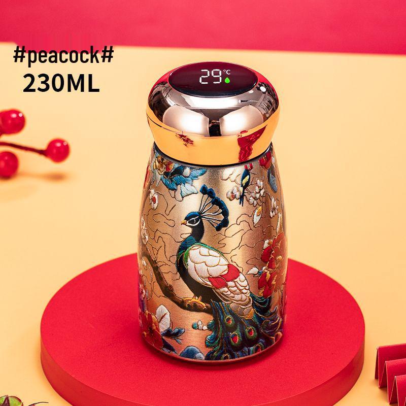 Golden Peacock Retro Insulated Cup - 316 Inner Liner, Portable Design, Keeps Beverages Hot or Cold.