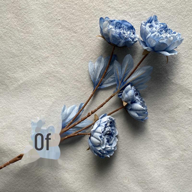 

Четырехглавый пион Guochao искусственные цветы для украшения стола в помещении светло-синий