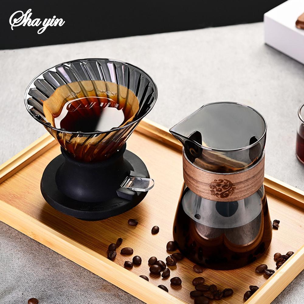 Coffee Filter Cup Glass Drip-type Hand-brewed Coffee Filter Pot Filter Paper V-shaped Drip Coffee Accessories
