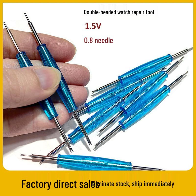 Double-Headed Watch Repair Screwdriver Set with 1.5V Spring Bar Tool, Phillips & Flathead