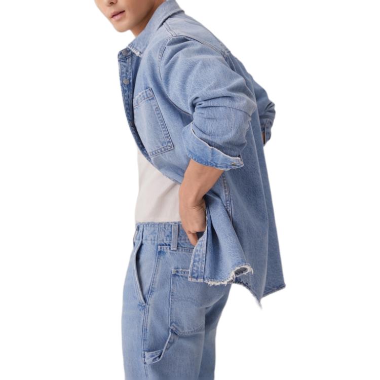 Levis Comfortable Casual Simple Single Button Long Sleeve Denim Jacket Men Jackets 004ZF-0000