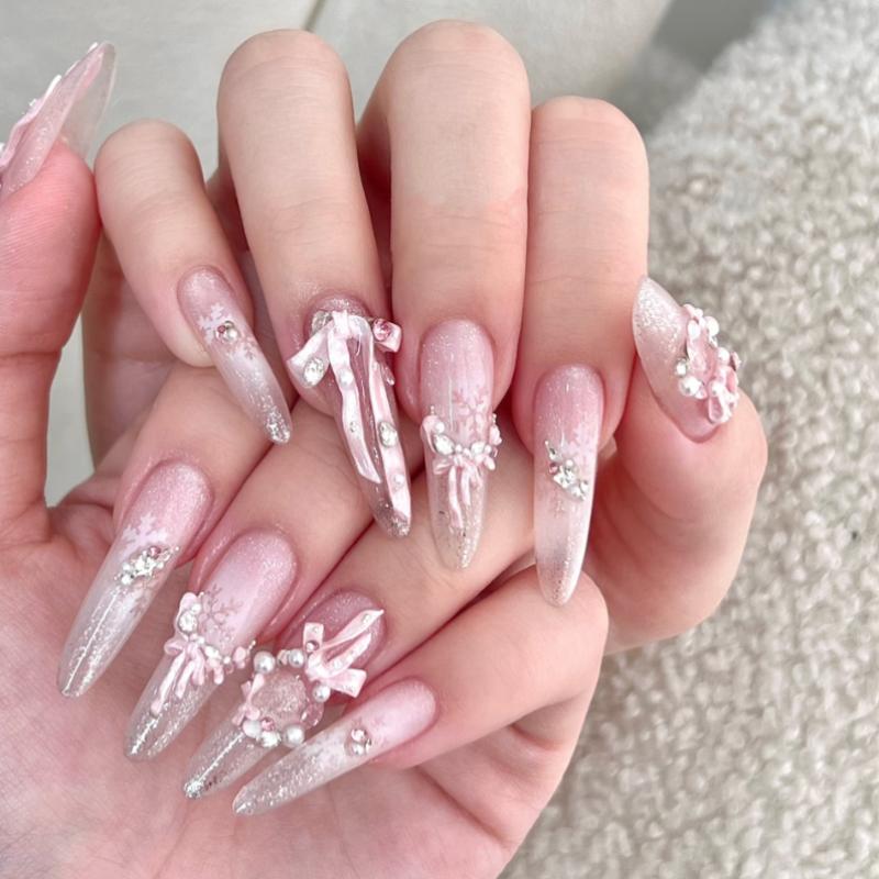 1Pcs Silicone Bow Nail Art Mold Bowknot Style High Transparent 3D Nail Template Nail Charm Diy Manicure Mold Stencil Tool