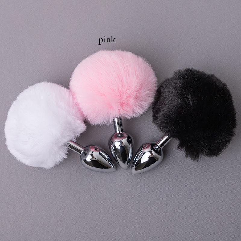 Soft Rabbit Tail Metal Anal Plugs Fox Cat Dog Tail Out Anal Plugs Female Rear Anal Adult Erotic Products