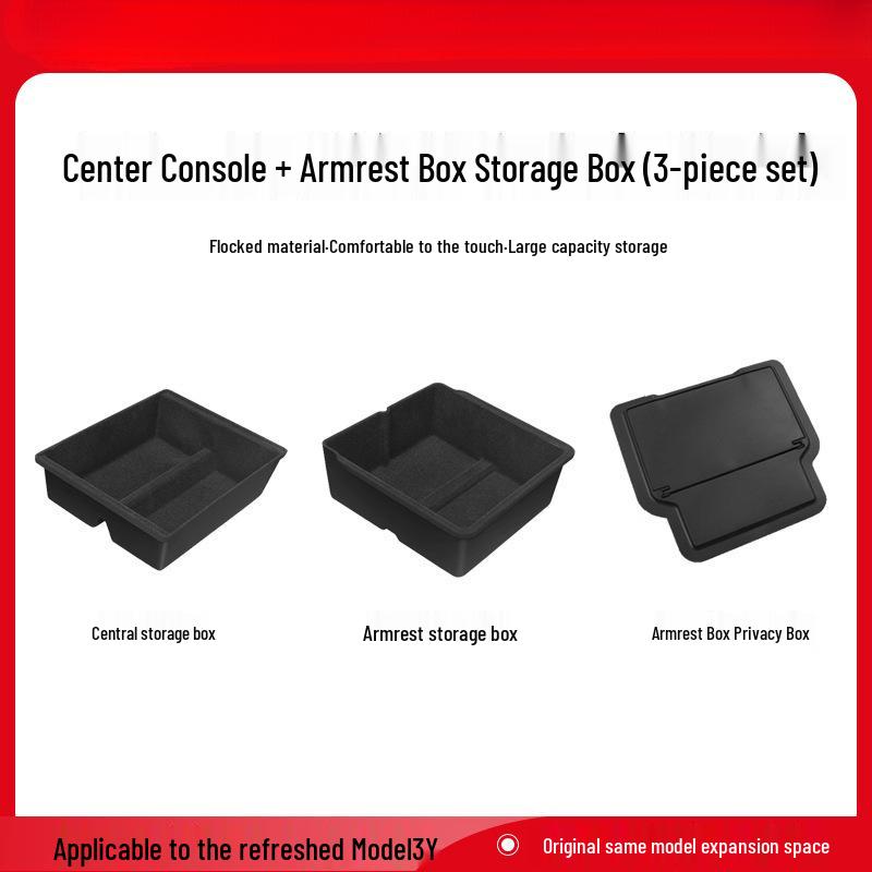 Tesla Model 3/Y Refresh Console Organizer Armrest Storage Box