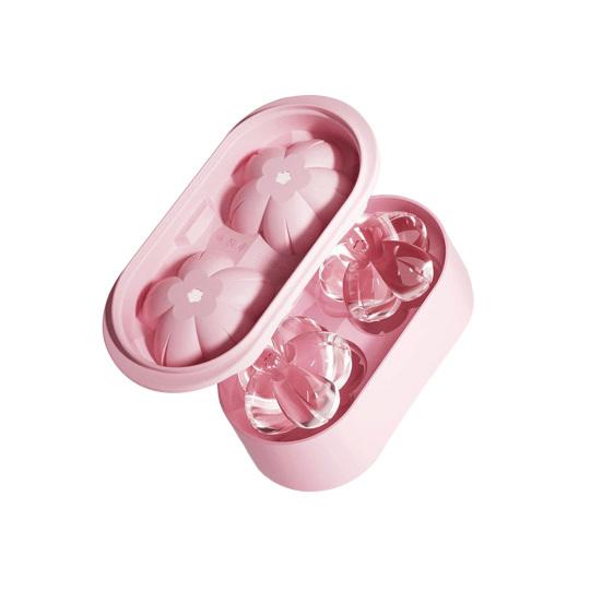 

Силиконовая форма для льда в форме сакуры с крышкой, легко снимаемая, штабелируемая, компактная, подходит для заморозки, для самостоятельного приготовления льда для виски-коктейлей. 1pc розовый