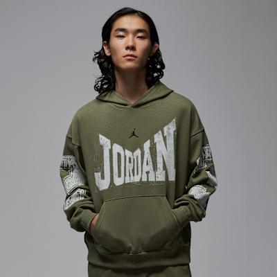 Jordan Sweatshirts Men s Olive Green Hooded Moderate S