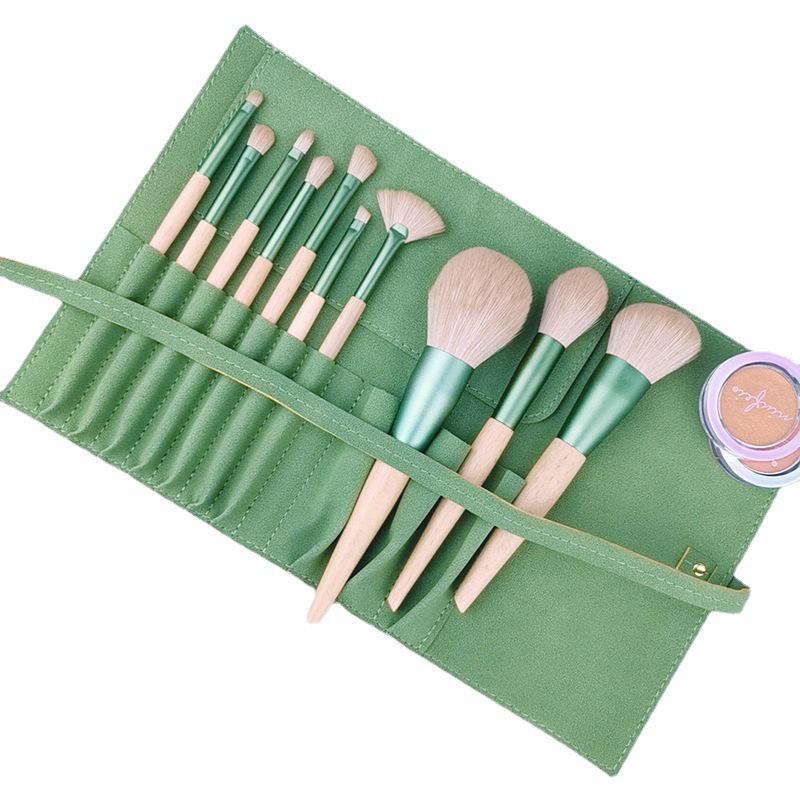 Qingluo 10-Piece Makeup Brush Set - Super Soft Brushes for Blush, Powder, and Eyeshadow