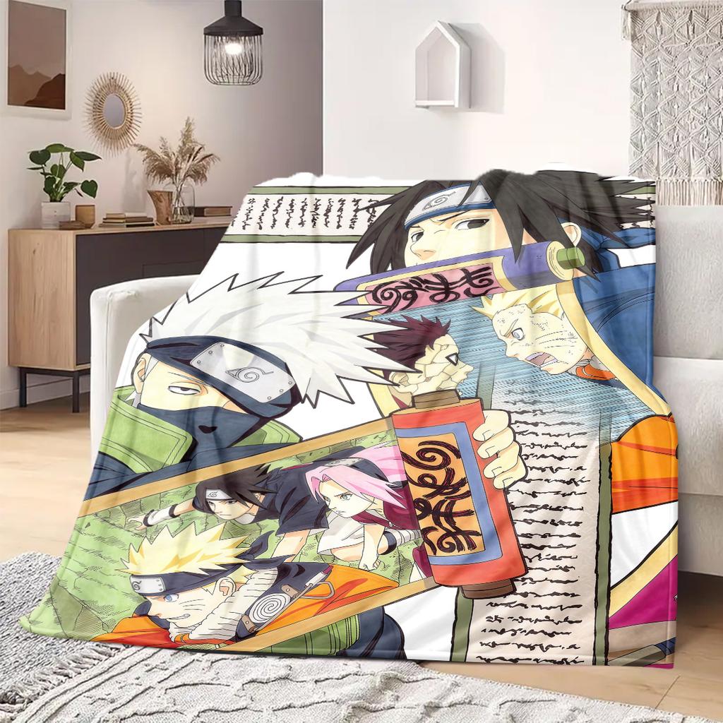 Naruto Cartoon Flannel Blanket Cool Printed Design Perfect For Home Sofa Chair Bed Travel Picnic -HE18