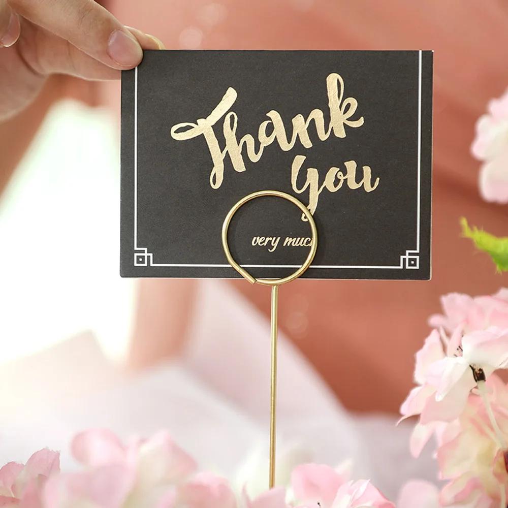 Heart DIY Flower Bunch Message Card Stand Wedding Birthday Postcard Clip Inserting Rod Card Holder Party Decoration