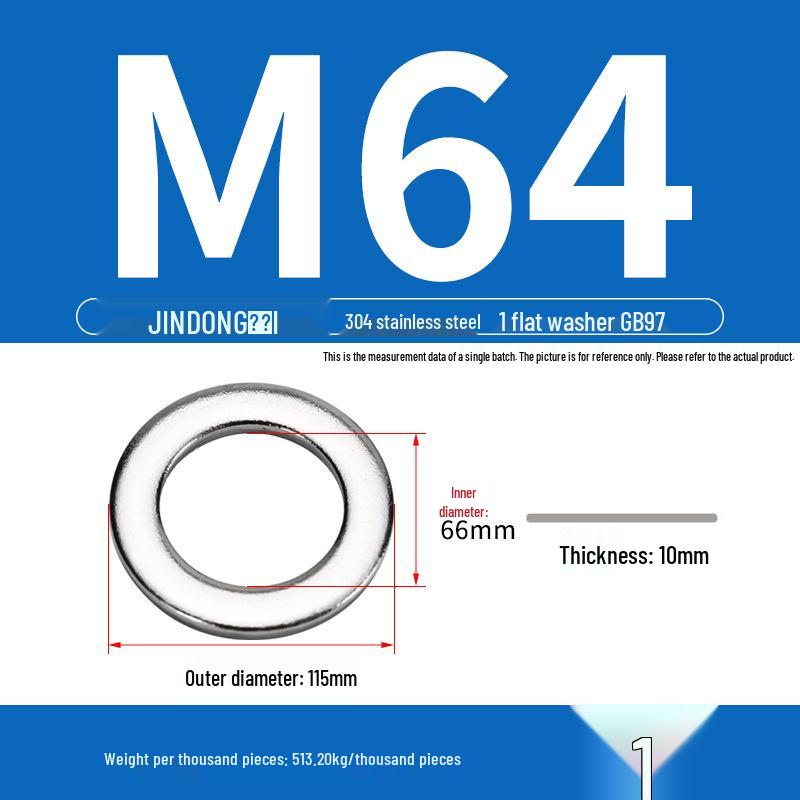 Stainless Steel 304/201/316 Oversized Thick Flat Washer Gasket Screw Washer GB97/GB96