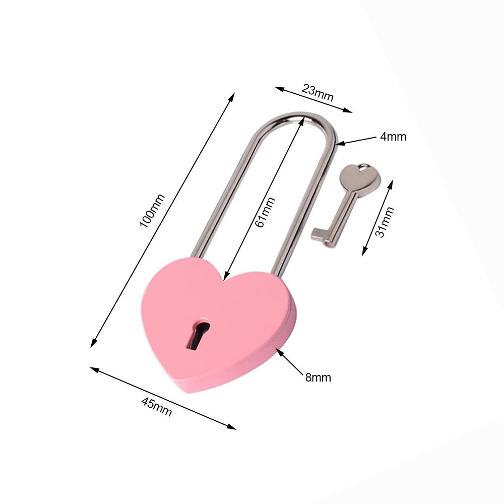 Lock With Key Mini Lock Love Lock Metal Metal Heart Padlock For Valentine's Day Gift Souvenir Anniversary Present