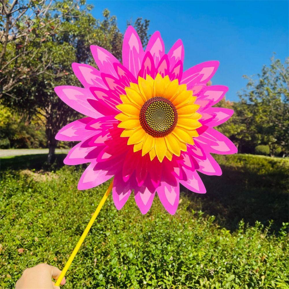 Multistyles Rotating Sunflower PVC Garden Yard Wind Spinner  Outdoor Party Picnic Decor