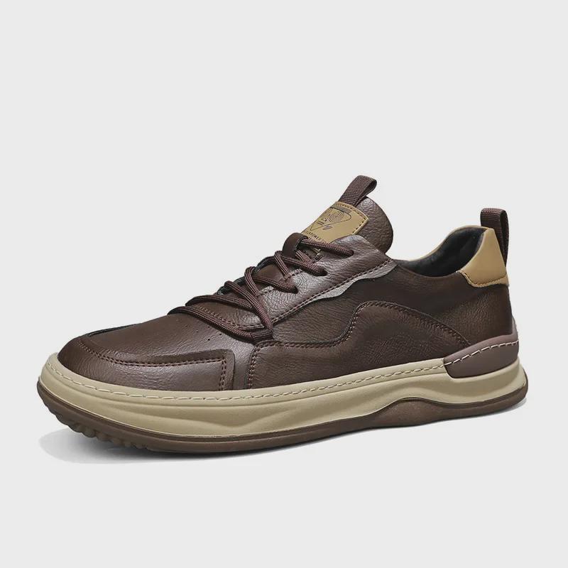 

Мужская модная водонепроницаемая кожаная спортивная повседневная обувь для улицы 42 коричневый