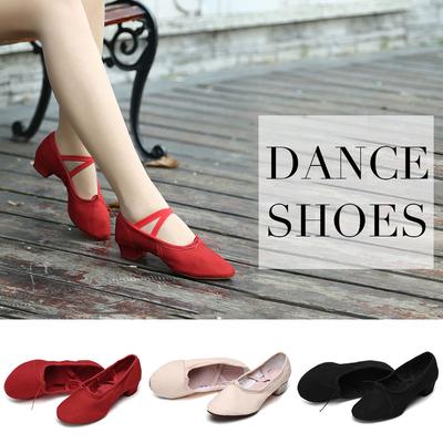 3 Colors Girls Ballet Dance Shoes Cavans Soft Sole Teacher Parctice Dancing Shoes