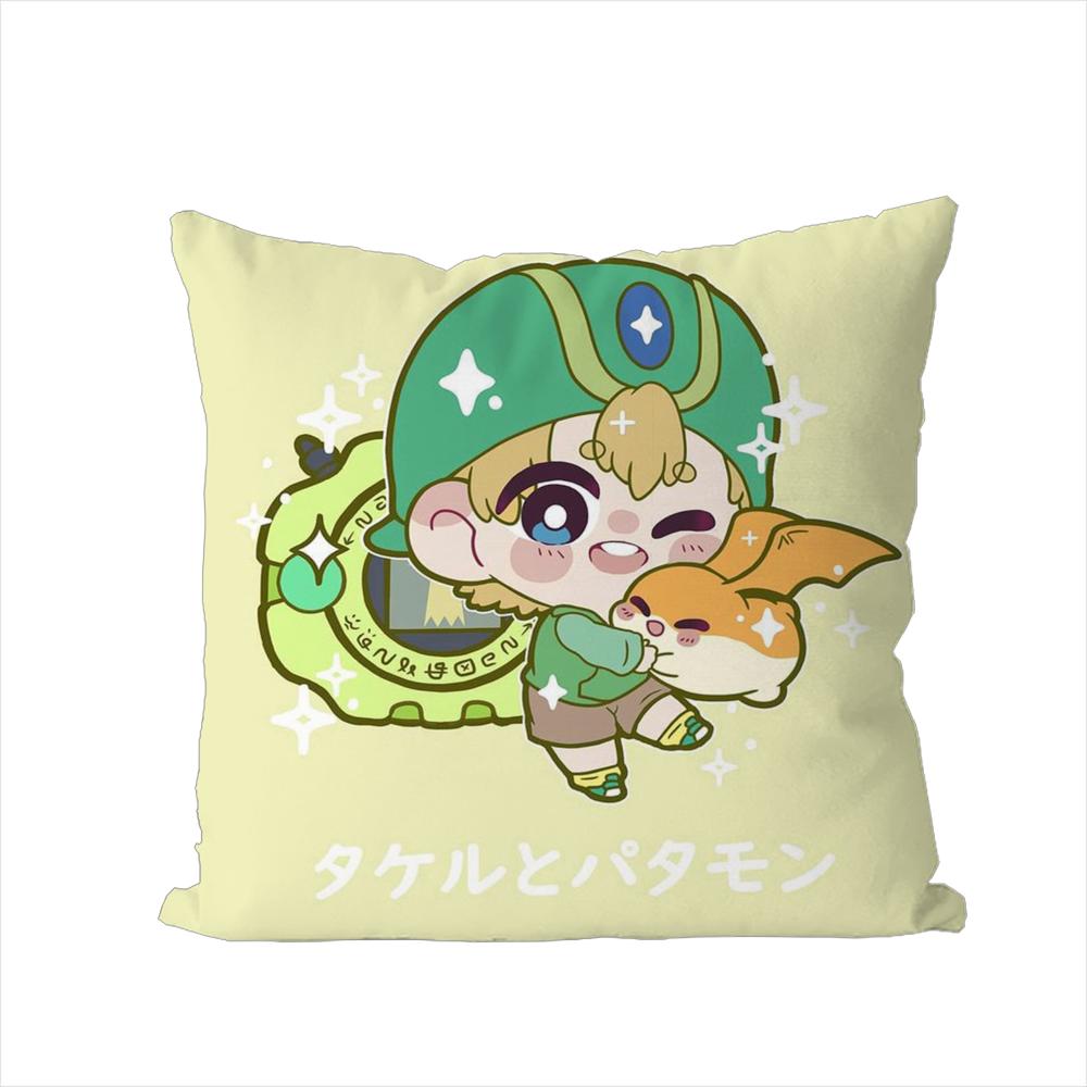 DDigimon Adventure Pillow Case For Car Sofa Decorative Home Doublesided Print Plush Square Throw Pillow Cushion Cover
