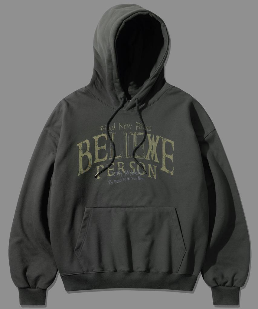 Believe Heavy Cotton Hoodie Deep Grey Kmhd6830