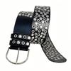 Trendy Brand Eyelet Rivet Belt Luxury Design Jeans Skirt Waist Strap  for Women Club Outfit