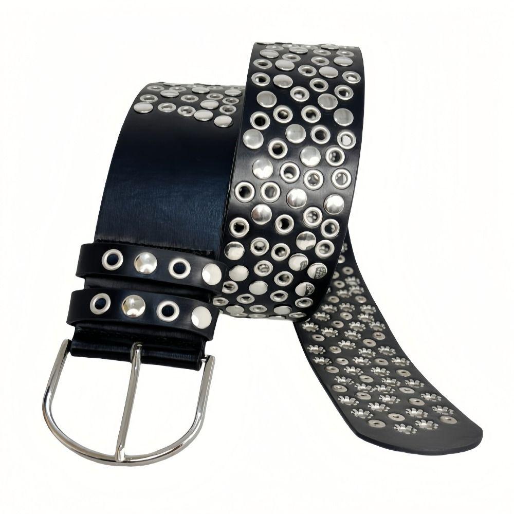 Trendy Brand Eyelet Rivet Belt Luxury Design Jeans Skirt Waist Strap for Women Club Outfit