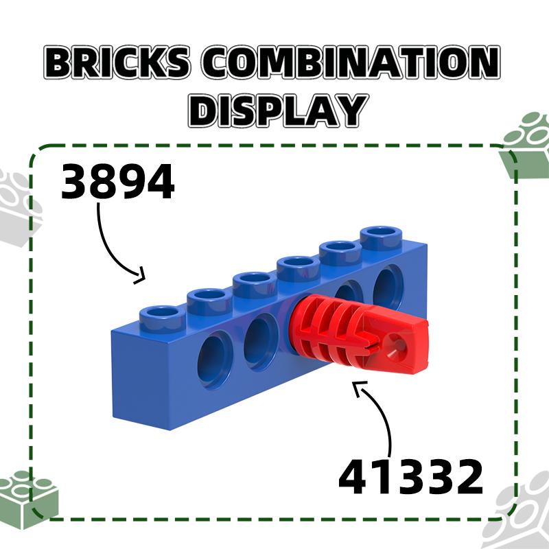 Non-Toxic 49Pcs/Lot 3894 1X6 5Holes Thick Block Moc Color Accessories Compatible With Brick Diy Children'S Toy Assembly Parts