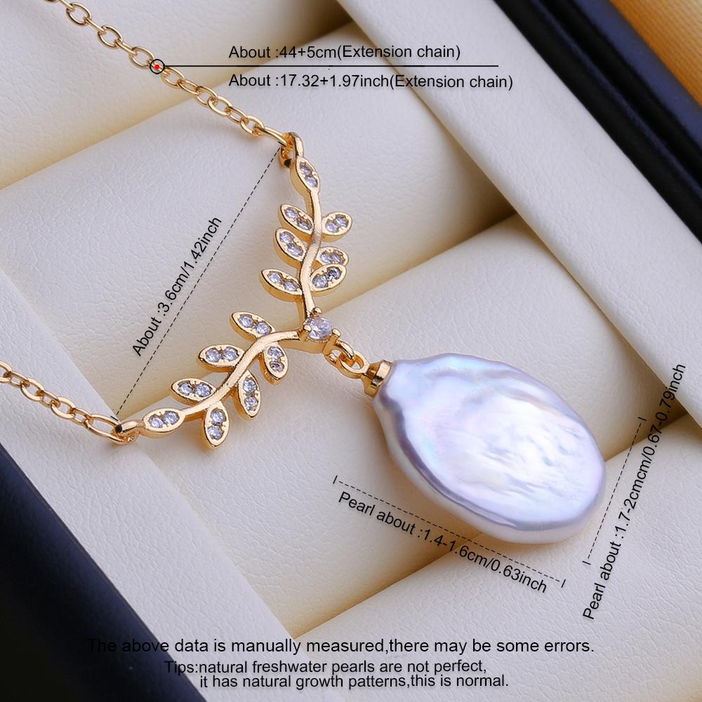 LSOOYH Natural Freshwater Big Baroque Pearl Necklaces Party Elegant Vintage Pendant, Birthday Gifts for Women