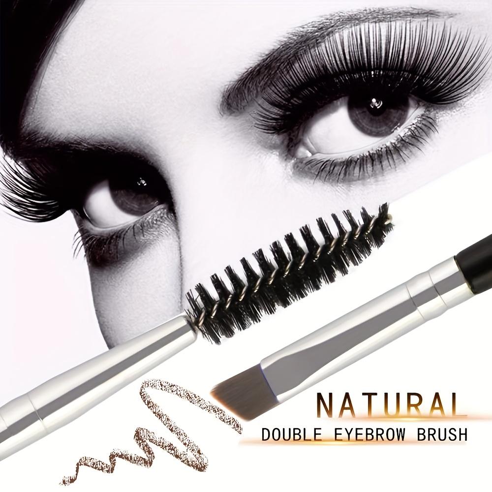 1Pcs Eyebrow Brush, Professional Dual Angled Eye Brow Brush and Spoolie Brush Eyelash Comb Eyebrow Tool (Black)