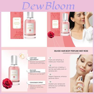 Eelhoe Spray Parfumé Rose pour Corps et Cheveux Brume Rafraîchissante Élégante Parfumée pour le Charme