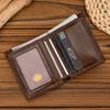 Pravá kůže RFID peněženka pro muže Štíhlá dvojitá Hovězí kůže Retro Business Držák na kreditní karty Pouzdro