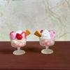 1pc Miniature Dollhouse Food Toy Strawberry Ball Pink Ice Cream Cup Model - DIY Decoration For Doll Accessories Kids Gift