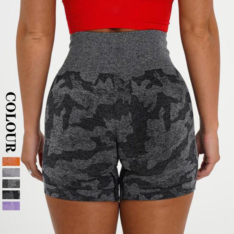 

Nessaj Камуфляж Фитнес Йога Шорты Высокая талия Камуфляжные шорты Женщины Бесшовный бег Спортивные шорты