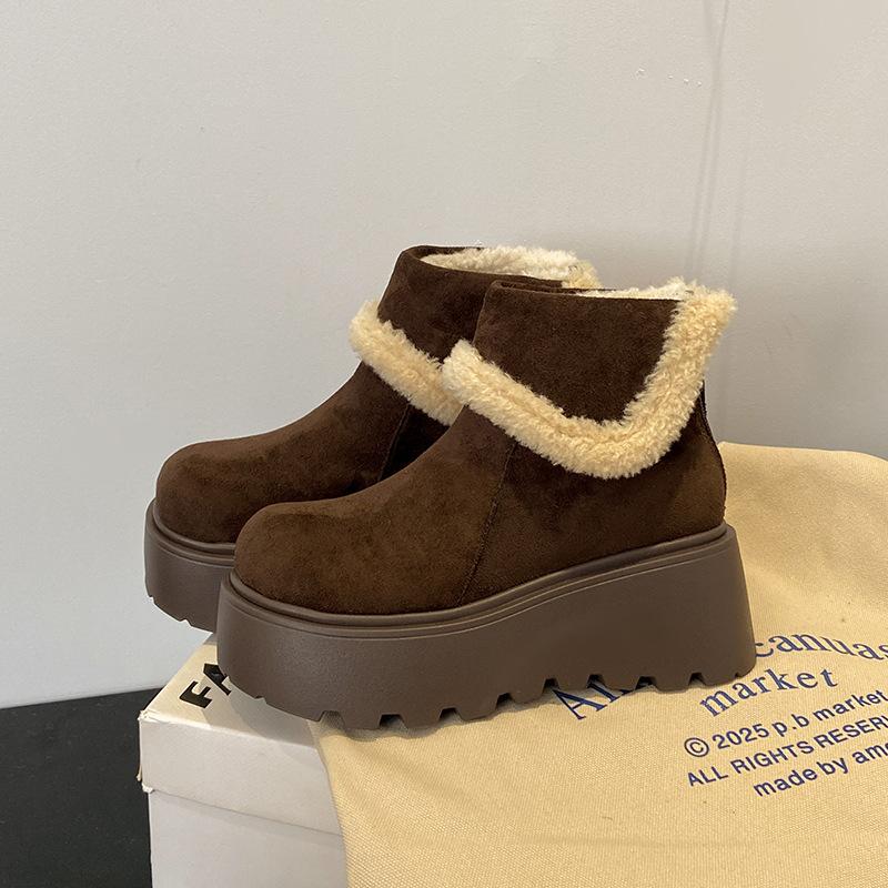 

Women s thick soled fashion winter lightweight warm anti cold snow boots non-slip casual sneakers cotton boots 40 темно-коричневого