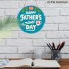 2D Flat, 1pc Round Aluminum "Happy Father's Day" Wall Decor, Retro Coffee & Plaid Pattern Metal Plaque, Waterproof & Rustproof, Perfect for Father's