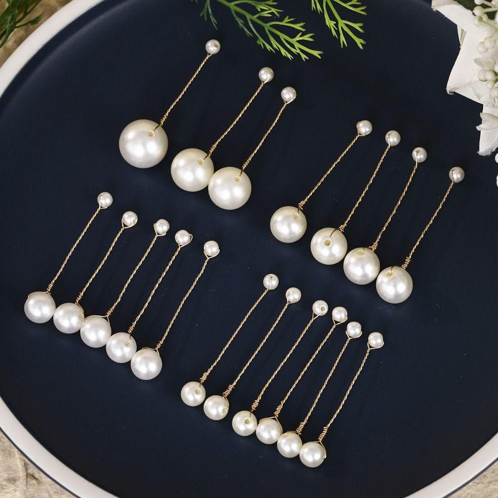 18Pcs/Set Double Head Bridal Imitation Pearl Hair Clip Folding Wedding Hairpins  Ladies