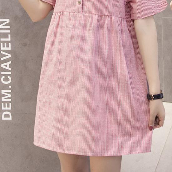 Umstandskleid Streifen Stilvoll Hautfreundlich Damen Umstandskleidung Kleid für Sommer