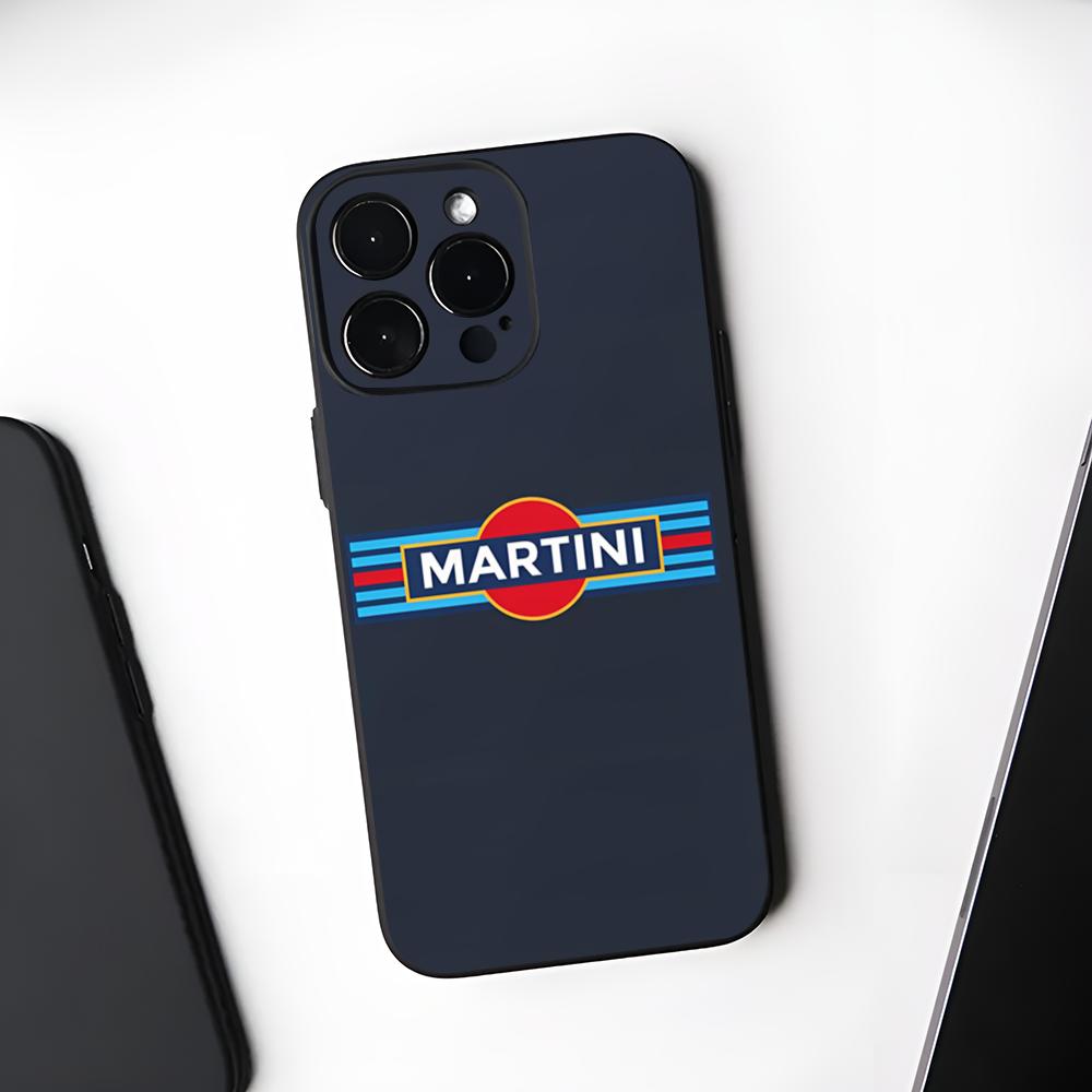 Renn M-Martini Logo Handyhülle Schwarz Weich Für Iphone 16 15 14 13 11 12 Pro Max Xr X Xs 8 7 Plus