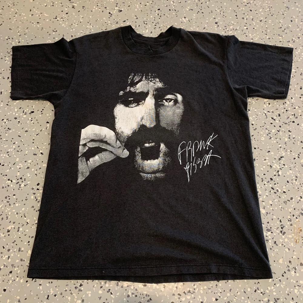 Frank Zappa Face To Face Heavy Cotton Black T Shirt All Size For Men 10D930 Unisex T-Shirt S