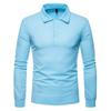 Autumn/Winter 2021 Men's Slim Fit Long Sleeve Polo with Color Turn-Down Collar
