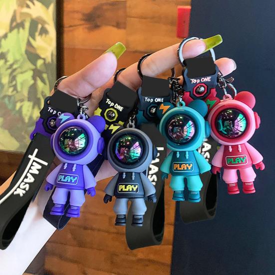 Key Chain Handmade DIY Tassels Anti-fall PVC Cute Colorful Bear Backpack Pendant Jewelry Accessories