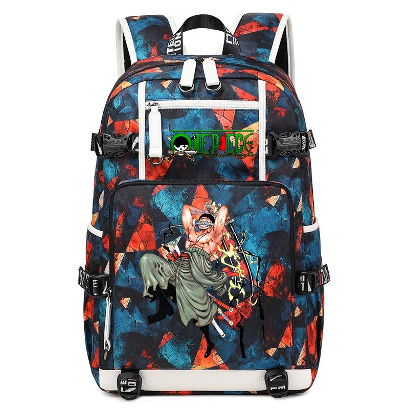 One Piece Zoro Anime Backpack Large Capacity School Bag for Teens Kids